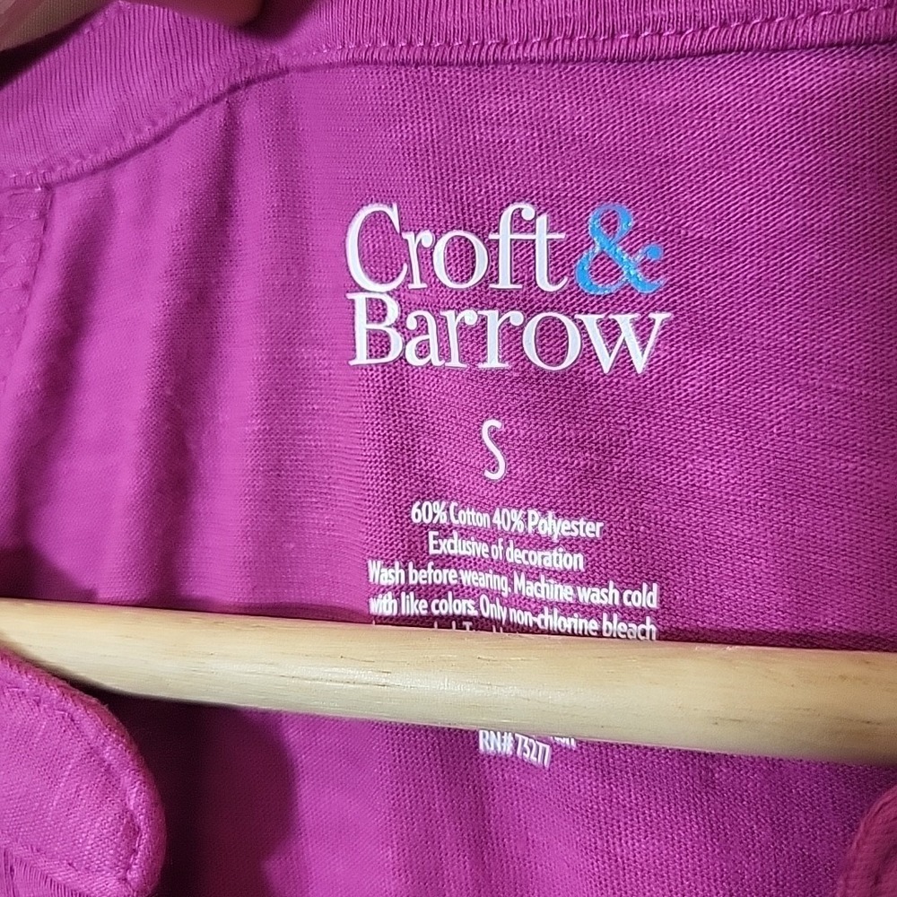 Croft & Barrow Embroidered Henley Tops Womens Small Lot of 3 Blue White Pink New - Picture 11 of 15